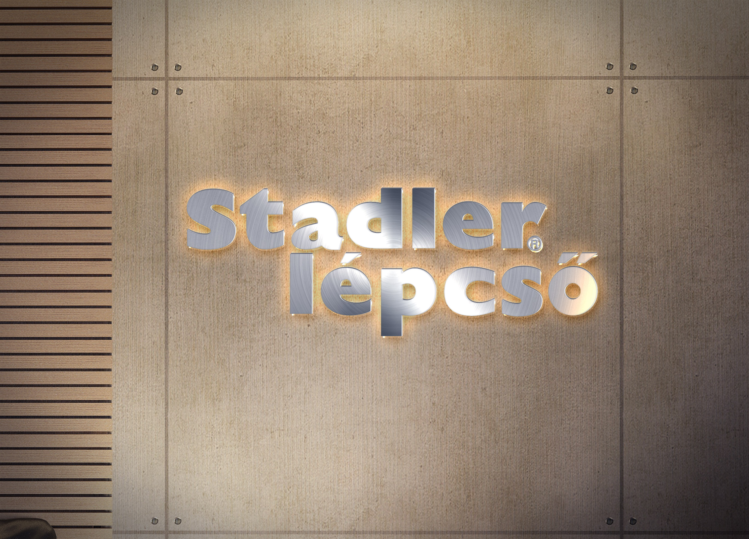 Stadler lépcső megvilágított logó